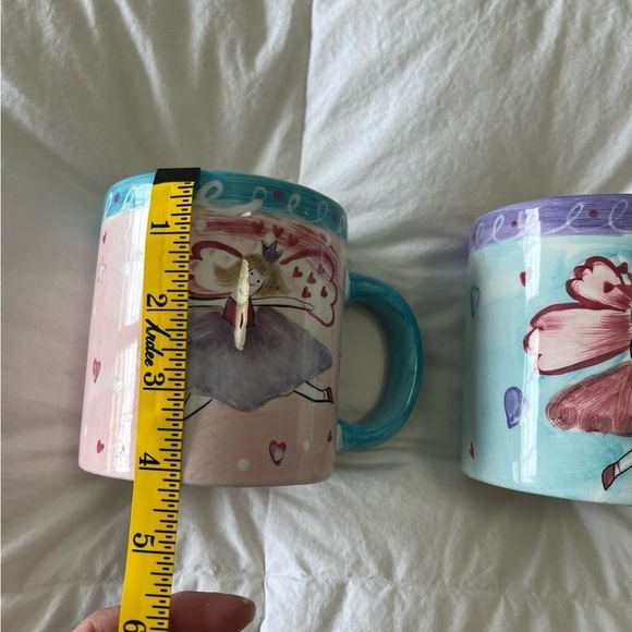 Hausenware | 2 Coffee Cups Mugs Fairy Designs | Dancing~ Tutu’s~ Hearts~ Angels - Picture 7 of 9